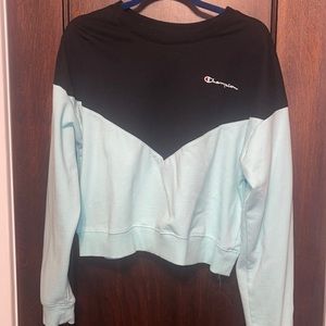 Champion mint and black cropped sweatshirt